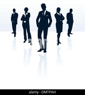 Silhouettes d'homme et femme d'affaires de vecteur. En plus mon portfol Illustration de Vecteur