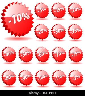 3D de vecteur badges star avec un rabais pour la promotion des numéros et le ma Illustration de Vecteur