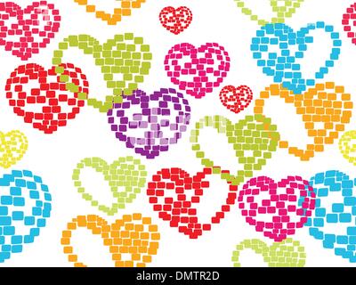 Vector illustration avec motif transparent de forme de coeur sur whit Illustration de Vecteur