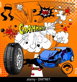 Comic Book explosion crash Illustration de Vecteur