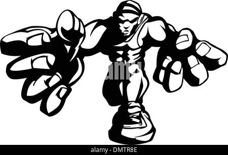 Wrestler Cartoon Image vectorielle Illustration de Vecteur