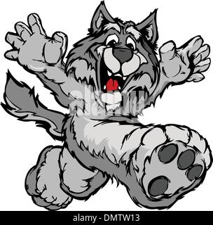 Image de vecteur graphique une bonne course loup ou coyote Mascot Illustration de Vecteur