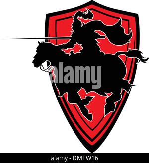 Chevalier de joutes à cheval mascotte silhouette vecteur Illustration de Vecteur