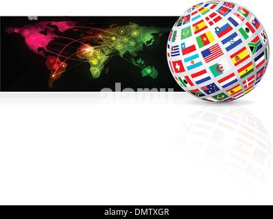 Globe drapeau frome Illustration de Vecteur