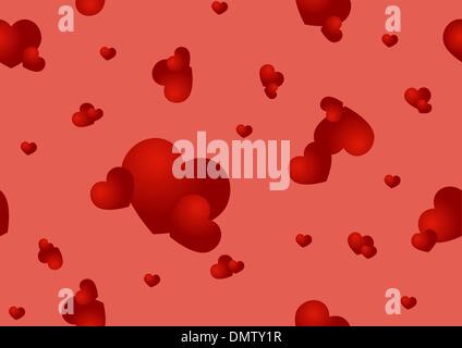 Modèle transparent avec des coeurs rouges Illustration de Vecteur