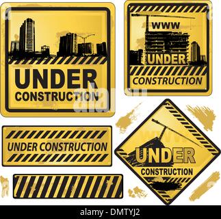 Les signes en construction Illustration de Vecteur