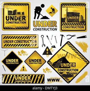 Les signes en construction Illustration de Vecteur