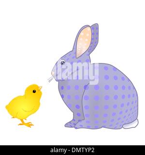 Poussin et lapin Illustration de Vecteur