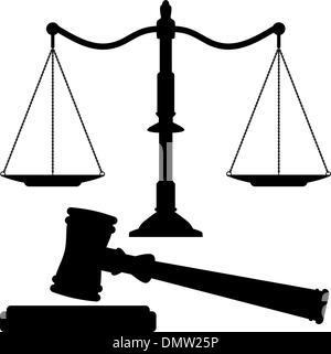 Balance de la justice et de vecteur gavel Illustration de Vecteur