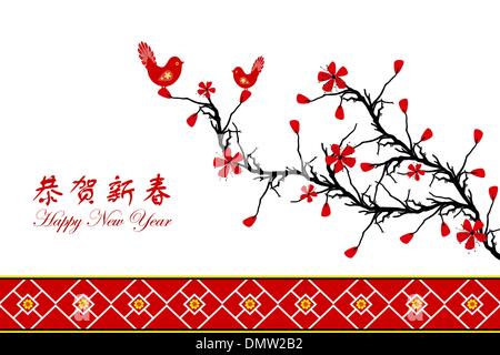 Carte de voeux Nouvel An chinois Illustration de Vecteur