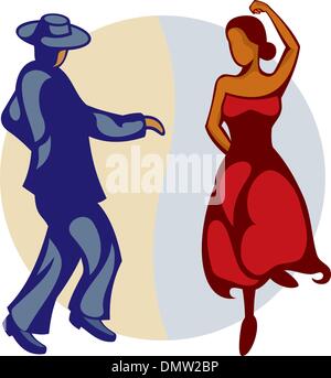 Danseurs de Flamenco Illustration de Vecteur