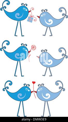 Dans l'amour des oiseaux, vector Illustration de Vecteur