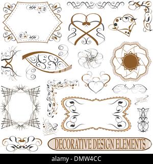 Éléments calligraphiques. set vintage retro vector feather Illustration de Vecteur