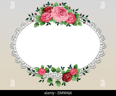 Bouquet de roses Vintage frame Illustration de Vecteur