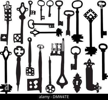 Old fashioned skeleton keys Illustration de Vecteur