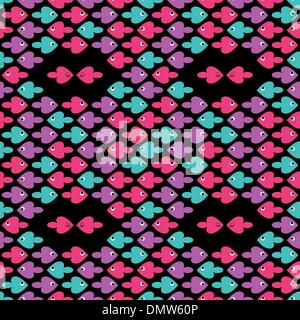 Cartoon coloré motif poissons Illustration de Vecteur