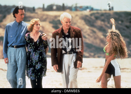 L.A. Histoire 1991 Carolco Pictures film avec de gauche à droite : Richard E. Grant, Steve Martin, Victoria Tennant et Sarah Jessica Parker Banque D'Images