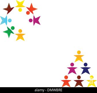 Résumé d'affaires ou de l'équipe personnes foule isolated on white Illustration de Vecteur