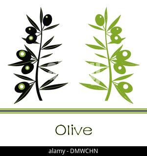 Direction générale des olives noires et vertes Illustration de Vecteur