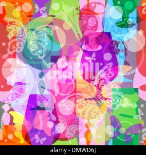 Verres à vin translucide coloré Illustration de Vecteur