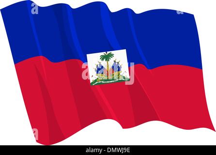 Waving Flag Politique d'Haïti Illustration de Vecteur