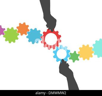 Les gens de la gestion des processus de la technologie mains Illustration de Vecteur