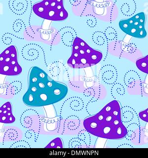Modèle sans couture avec champignons Illustration de Vecteur