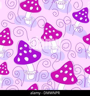 Modèle sans couture avec champignons Illustration de Vecteur