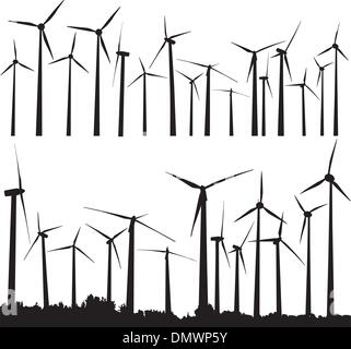 Éoliennes Illustration de Vecteur