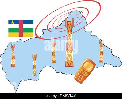 Connexion mobile de République centrafricaine Illustration de Vecteur