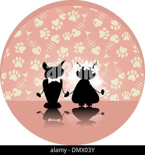 mariage de chat Illustration de Vecteur