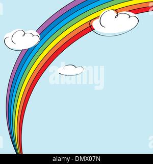 Arc en Ciel et nuages Illustration de Vecteur
