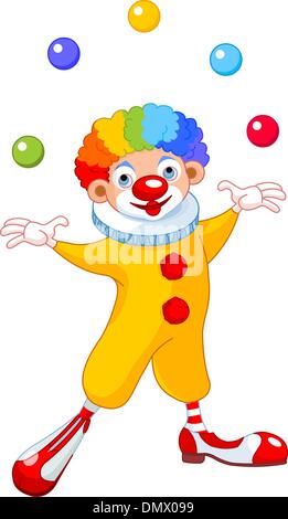 Clown jongleur Illustration de Vecteur