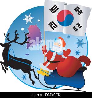Joyeux Noël, Corée du Sud. Illustration de Vecteur