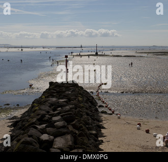 La Baule Escoublac, communément appelé La Baule, plage et sur la mer, près du port de la France. Banque D'Images