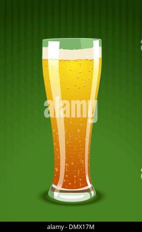 Vector illustration d'un verre de bière sur vert Illustration de Vecteur