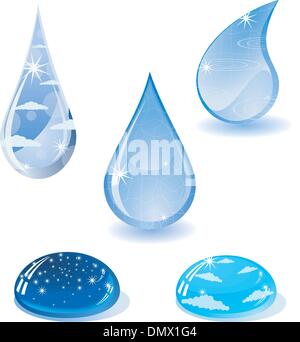 Vector set de gouttes d'eau Illustration de Vecteur