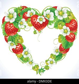 Châssis de fraises en forme de coeur Illustration de Vecteur