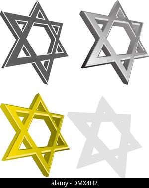 Vector set of Jewish stars Illustration de Vecteur