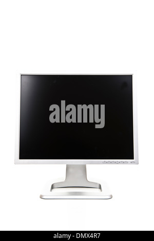 Moniteur de l'ordinateur d'argent sur fond blanc Banque D'Images