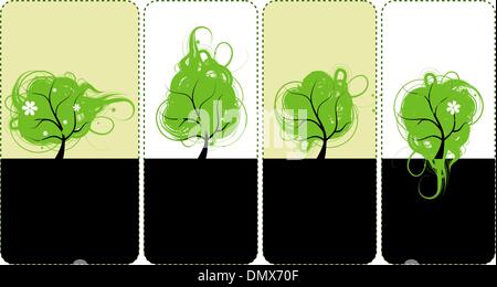 Des bannières pour vous design, l'art des arbres Illustration de Vecteur