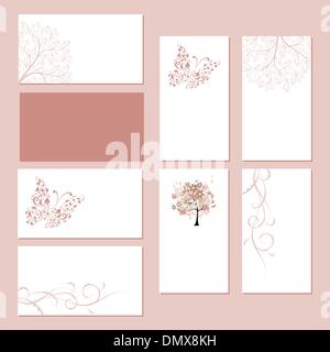 Jeu de cartes d'affaires, l'ornement floral pour votre conception Illustration de Vecteur