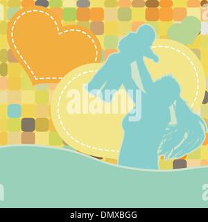 Mère et Fils s'amusant. EPS 8 Illustration de Vecteur