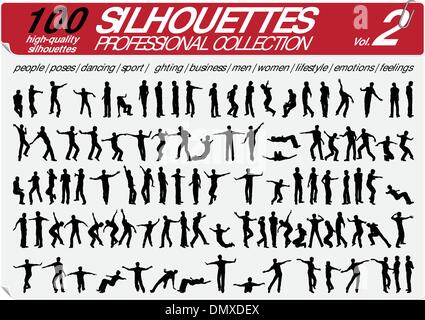 100 Silhouettes vecteur collection professionnelle 2 Vol. Illustration de Vecteur