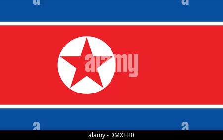 Drapeau de la Corée du Nord, Illustration de Vecteur