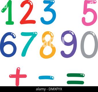 Les nombres de zéro à neuf Illustration de Vecteur