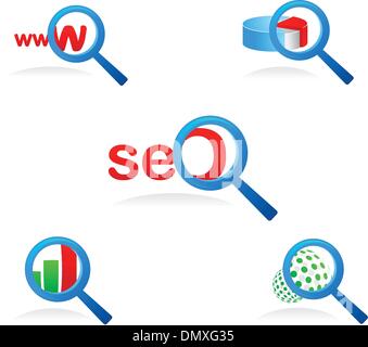 Ensemble d'icônes et logos verre loupe Illustration de Vecteur