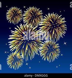 D'artifice jaune vector background Illustration de Vecteur