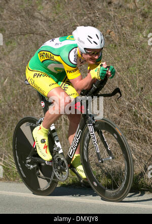 Feb 22, 2006 ; San Jose, CA, USA ; Floyd Landis en route pour gagner l'étape 3 de l'édition 2006 du Tour de Californie cycliste crédit obligatoire : Photo par Beth Schneide/ZUMA Press. (©) Copyright 2006 par Beth Schneider Banque D'Images