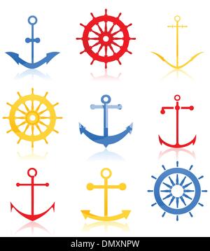 Icônes de la mer Illustration de Vecteur